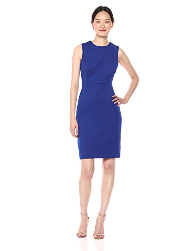 Calvin Klein Women S Scuba Sleeveless Princess Seamed Sheath Dress Ultramarine 14 New Top Trends